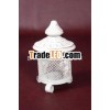 Metal Designer Candle Lantern Patina Finish