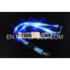 LED flashing leather neck strap lanyard with safety buckle