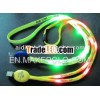 LED flashing silicone lanyard neck strap with safety buckle