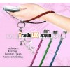 rhinestone wristlet/keychain with Large keyring and lobster clasp accessory string BY-382