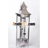 Nickel Finished Iron Candle Holder Lantern