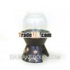 Wooden candle holder,  mango wood,  sculpture,  with glass
