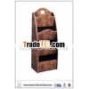 4-tiers Wood Magazine Rack With Flower Pattern