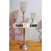 Wedding 3 Light Candelabra with crystal hurricane Votives