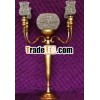 Candelabra Wedding in Gold with crystal Hurricane and center bowl