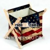 American flag folding magazine rack,  decorative magazine rack,  antique wooden magazine rack