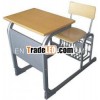 [high quality and low price]wood and metal combo desk and chair,  students single set