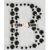 Black color new deisgn 3d crystal letter stickers