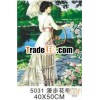 2011hot selling abstract girls diy oil painting by numbers , handpainted diy oil painting for wall d