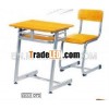 single steel base simple student table and chair