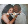 Handmade family portraits painting on canvas