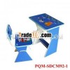 Colorful adjustable height flake wooden children school desk and chair