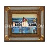 Oil painting on canvas about children playing on the beach for home decor