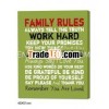 2013 Family Rules Vintage Canvas Oil Painting