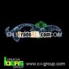 White leaves green flower led motif pole lights holiday outdoor decoration