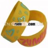 Hot emboss colors filled logo 1 inch wide silicone bracelet