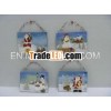 GOOD SALE 7''x5'' Square Wooden Snowan w/Wall plaque,  4Stylts