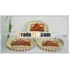 Decal metal 3pieces small round tray for Christmas