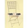 Rusty metal iron round foldable chair