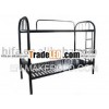 Black metal double decker bed in steel tube