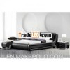 home furniture leather black bed set designF0985