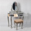 LH-VS0025 wooden dressing table with mirror and stool