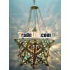 Moroccan Handmade Hanging Brass Star Lamp