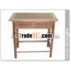 Leather Coated Wooden Table With drawers