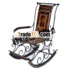Wrought Iron Wooden Rocking Chair