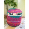 Vintage fabric embroidered ottomans /puffs