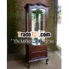 Classic Livingroom Showcase Cabinet 1 Glass Door - Mahogany Furniture
