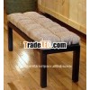 Wooden Long Bench W/ Rattan