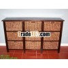 Water Hyacinth Cabinet Wooden Frame