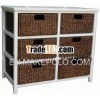 Wood Cabinet with Water Hyacinth drawers