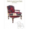 Living Room Red Embroidery Wide Handcraft Solid Wood Chair