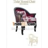 Living Room Purple Embroidery Handcraft Solid Beech Wood Chair