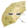 Yellow Foldable Umbrella with Flower