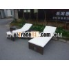 LexMod Surmount Outdoor Wicker Patio Chaise Lounge In white Cushions