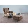 WICKER RELAX CHAIR AND STOOL
