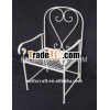 stylish white metal arm chair