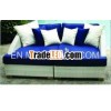 Poly rattan lounge chaise