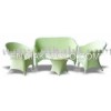 Cane-Finish Sofa Set