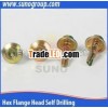 Hex Flange Head Screw Yellow Zinc Carbon Steel Self Drilling Screw