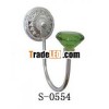 A Nice silver Zinc alloy green crystal hook