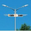 white and blue color double arm street lighting poles