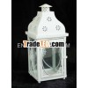 antique white metal hanging moroccan candle&storm lantern