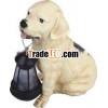 Solar Resin Dog with Lantern