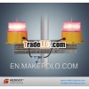 Solar powered LED double red flashing aviation obstruction lights with mouting kits