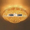 Bright golden crystal hotel ceiling light