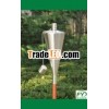 Stainless steel garden torch with compressed bamboo pole